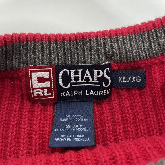 Vintage Chaps Ralph Lauren Knit Sweater Mens XL, Red, Logo, VTG - Picture 5 of 10